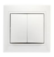 SmartBuy "Венера" выключатель 2-клав. 10А белый, керамика SBE-01w-10-SW2- 0-c