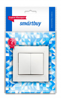 SmartBuy "Венера" выключатель 2-клав. 10А белый, керамика SBE-01w-10-SW2- 0-c